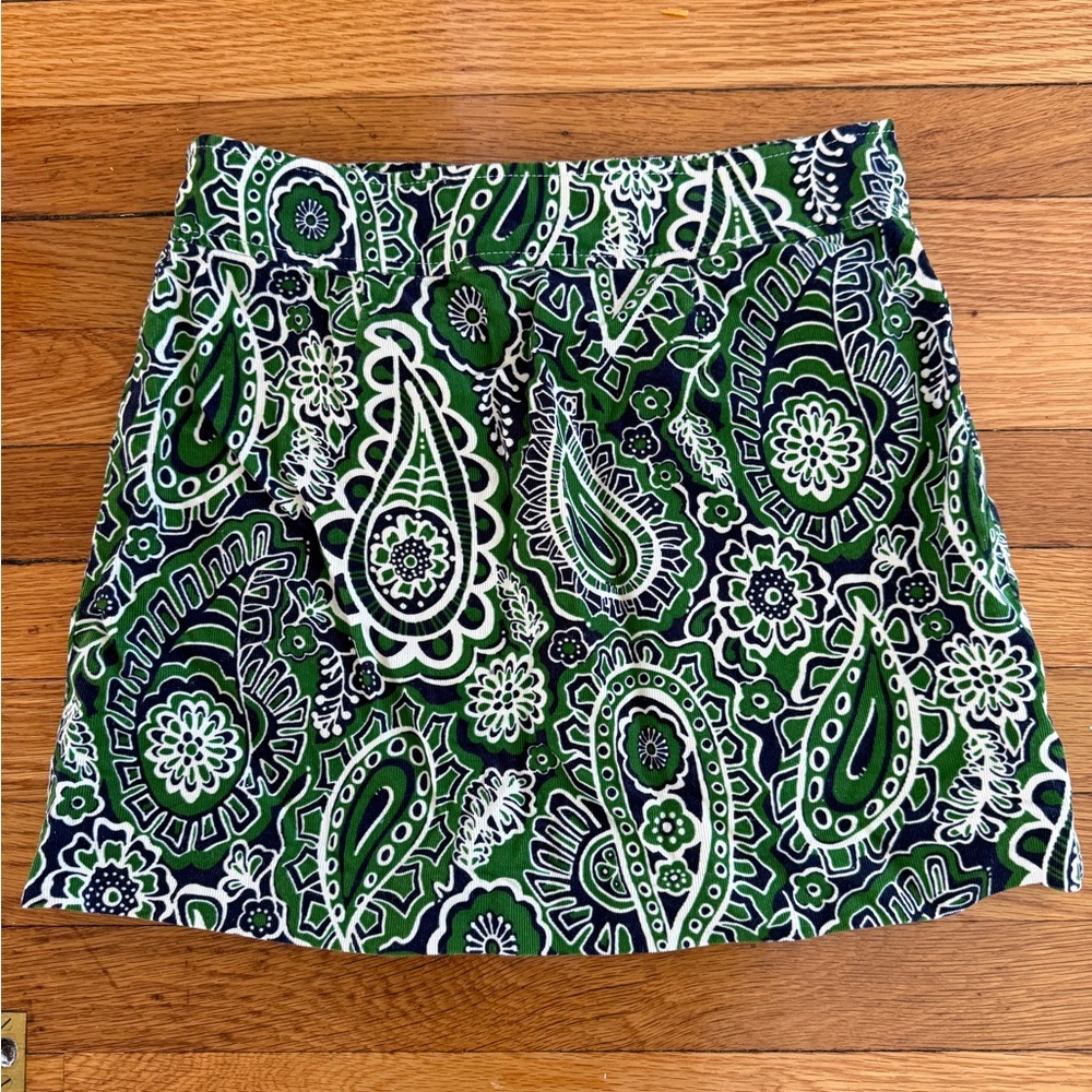 Lilly Pulitzer Green and White Floral Skirt
